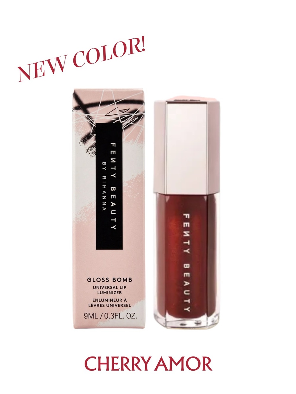 FENTY BEAUTY Gloss Bomb Lip Luminizer in Cherry Amor - .30 oz NIB
